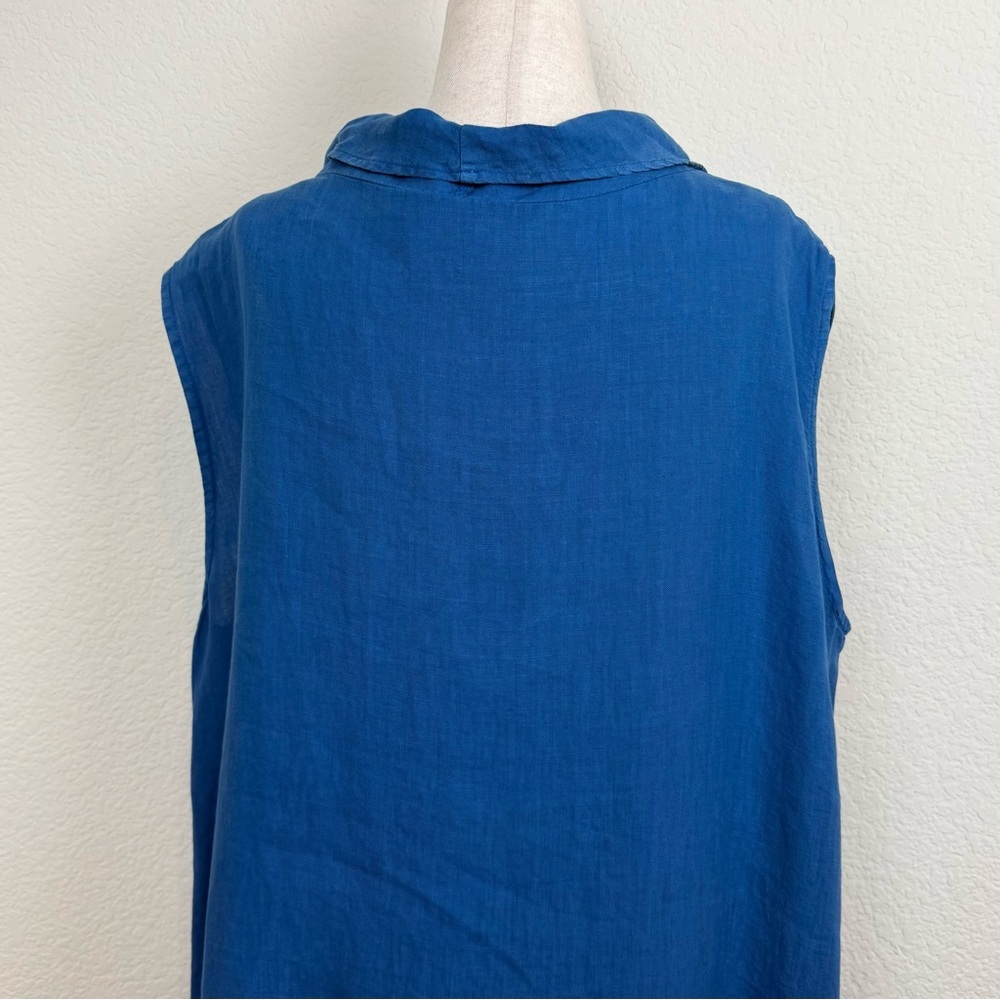 Bryn Walker Cowl Neck Lagenlook Blue 100% Linen Tunic Dress Size XL - Picture 7 of 12